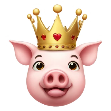 Pig with crown sending kiss sticker
