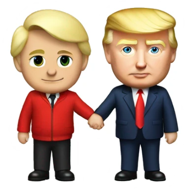 Donald Trump and Putin holding hands sticker