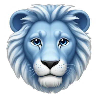 blue and white lion sticker