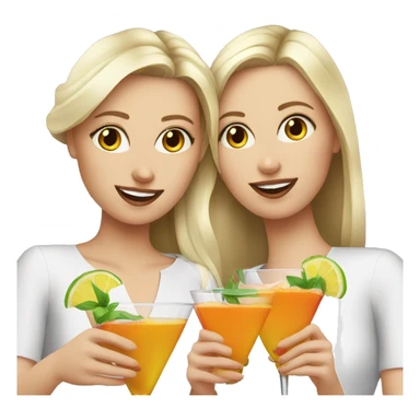 3 white girls drinking cocktails sticker