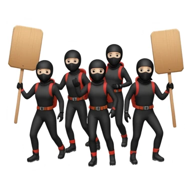 Ski mask people wearing black with shields and signs sticker
