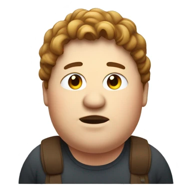 Fat person with brown mullet sticker