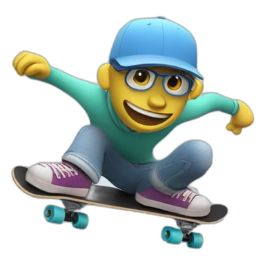 skater pixar ilustration 3d style sticker