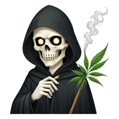 grim reaper smoking weed sticker