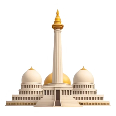 Cinematic Realistic Monas Landmark Emoji, depicted as the iconic National Monument rendered with crisp architectural detail and dynamic, urban lighting. sticker