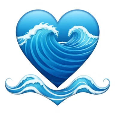 ocean heart with letter A sticker