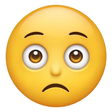 Generate an image of a yellow circle emoji with eyes looking to the side, showing a skeptical or unimpressed expression, but not frowning. sticker