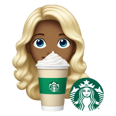 Starbucks cup drink with blonde girl blue eyes  sticker