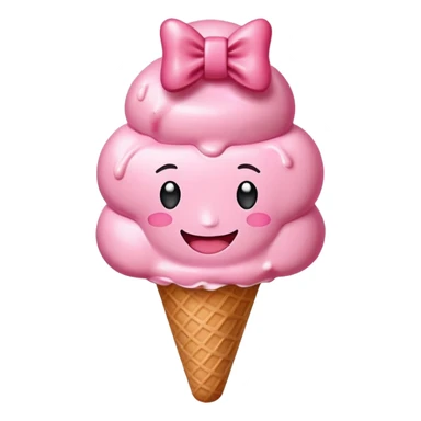 SPAM MEAT ice cream SMILING EMOJI with bow sticker