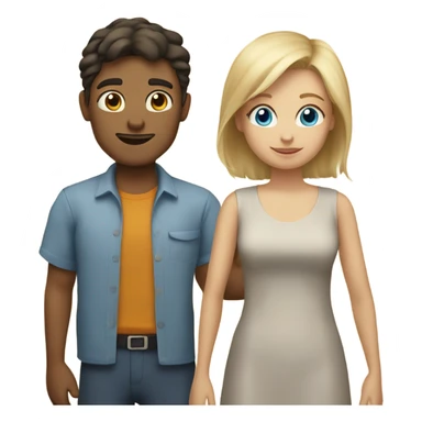 : a mother with dark hair, a father with blonde hair and blue eyes, and two children, both boys with blonde hair.” sticker