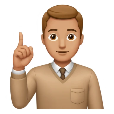 Man pointing one finger on both hands  sticker