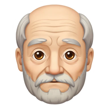 very old man with wrinkles and gray beard sticker