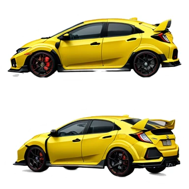 Yellow Honda civic type r 2000 sticker