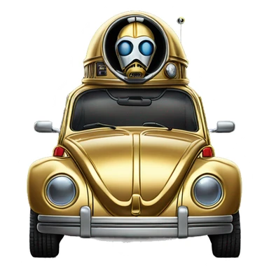 1992 C-3PO Volkswagen bug fresh from space sticker