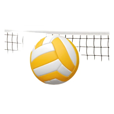 The background shows the stands filled with spectators, creating an energetic atmosphere of a volleyball match, with attention to detail on the equipment and the surrounding environment. A close-up of a volleyball on the court, with the net in focus and the court markings visible.  sticker