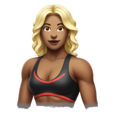 Attractive female wrestler sticker