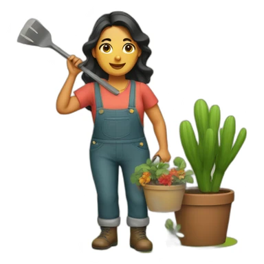 Mexican Gardener Woman sticker