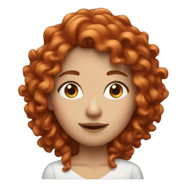 Head, woman with long red curly hair sticker