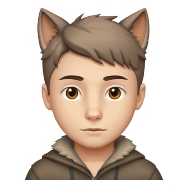 Boy with wolfcut sticker