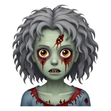 Mulher zumbi com pés escura ferimentos e um cabelo crespo sticker