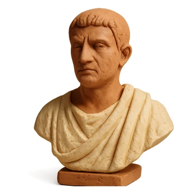 bust of Tiberius Gracchus wearing a Roman toga sticker