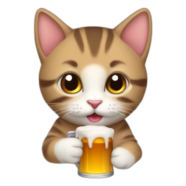 Chaton qui bois une bière sticker