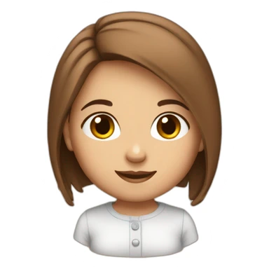 cute e girl long brown hai sticker