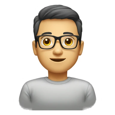 Square frameless specs boy sticker