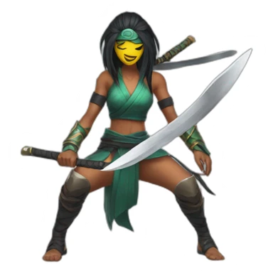 akali with knives sticker