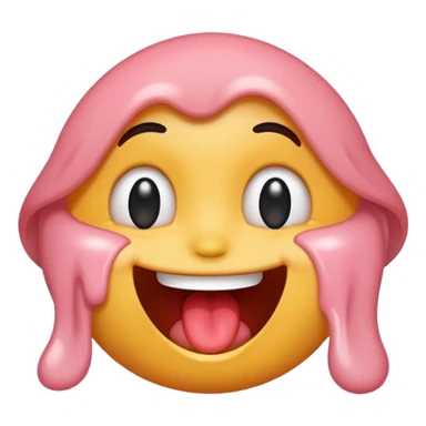 Make the eye rolling emoji happy, drooling and with blush sticker