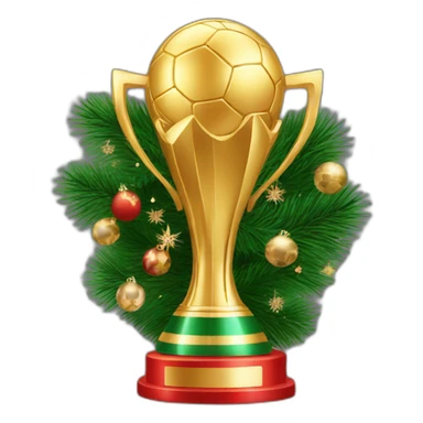 world cup trophy with christmas decoration sticker