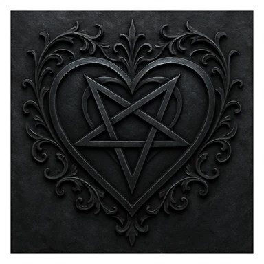 gothic heart with a pentagram sticker