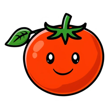 cute tomato character with smiling face sticker