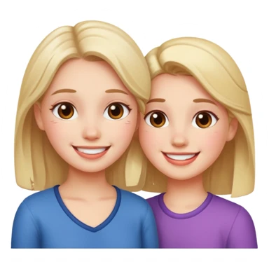 A girl blushing at a girl sticker