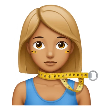 measuring tape wrapped around a figure sticker
