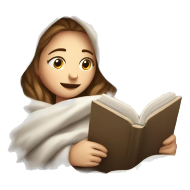 White Girl relaxed reading a book under a blanket with coffee in her hands sticker