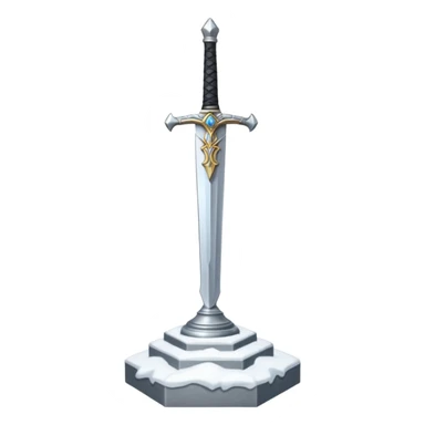 sharp sword in snow pedestal sticker