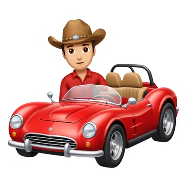 a cowboy driving a sport car sticker