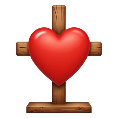 Heart infront of cross sticker