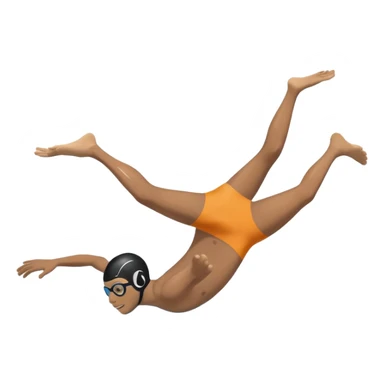 determined pool diver dives into a pool of confidence blue water underneath  sticker