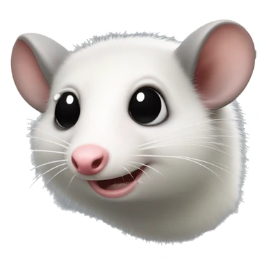 opossum face looking straight ahead with a tear drop coming from its eye sticker