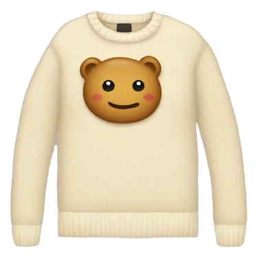 A flat lay of a cream jumper laying down sticker