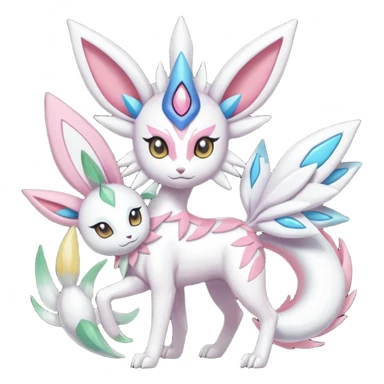 Sylveon-Solgaleo-Palkia-Dialga-Shaymin-Meloetta-Celebi-Espeon-fusion-animal-Fakémon-creature  sticker