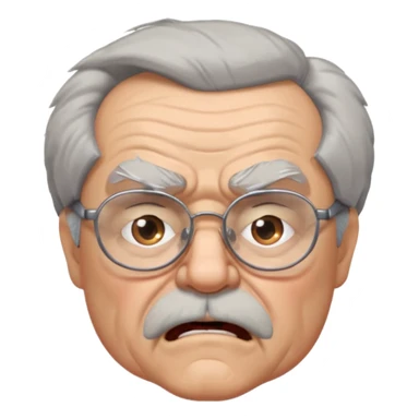 make old old man like 80 with gray hair and fur has HUGE EYE brows and glasses and is always mad and gay sticker