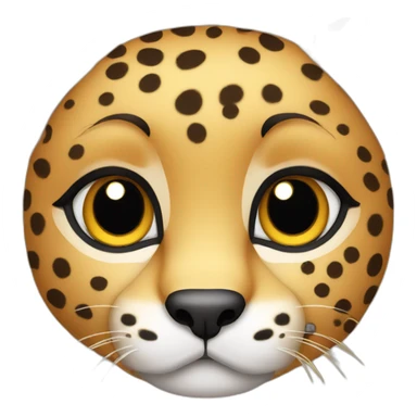cute cheetah face sticker