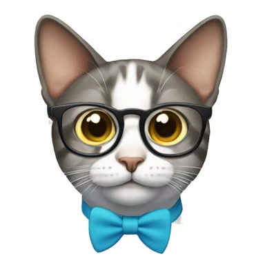 A cat that is a nerd sticker