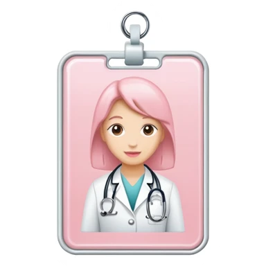 light pink doctor id badge sticker