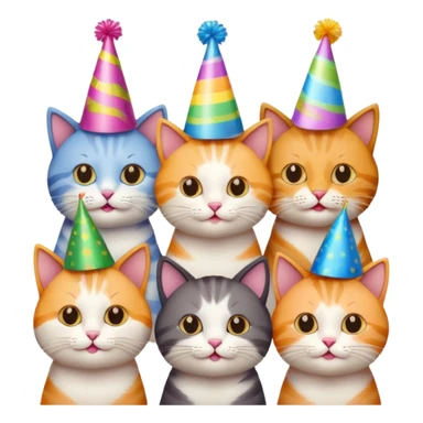 twelve cats at a birthday party sticker