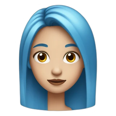 Girl with blue hair. red eyes sticker