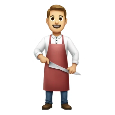 Butcher cutting meat sticker